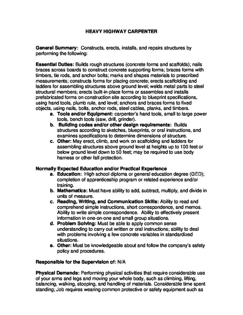 Framer carpenter job description noredarcade